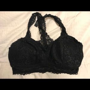Black lace bralette.